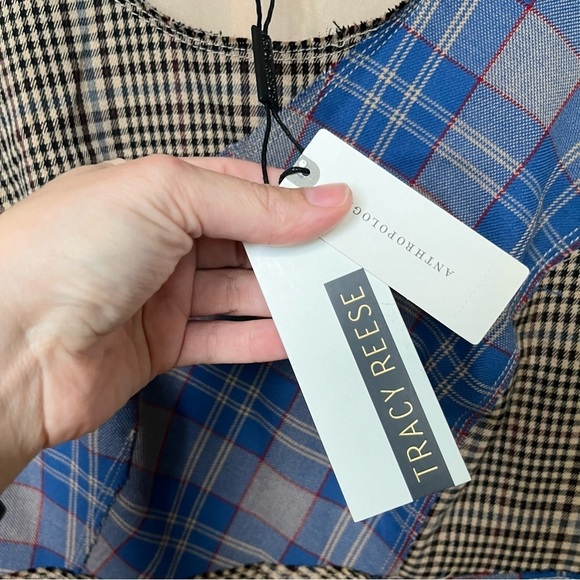Anthropologie Tracy Reese NWT Plaid Dress Fall Winter Career Classic Womens 10 - Picture 5 of 7